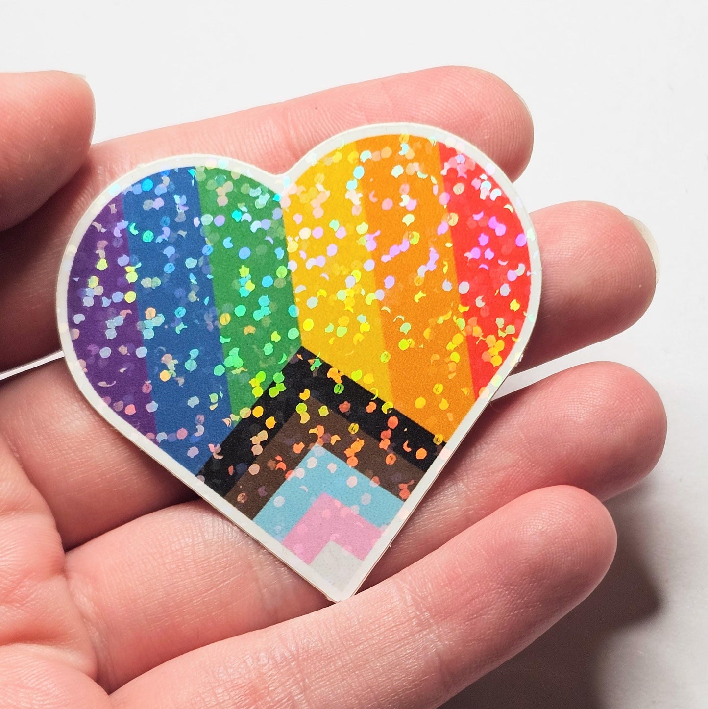 Sparkly Pride Heart Vinyl Sticker