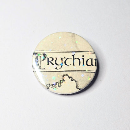 Prythian - Upcycled ACOTAR Book Page Pin | 38mm Holographic Button Badge | Unique Book-Lover Gift