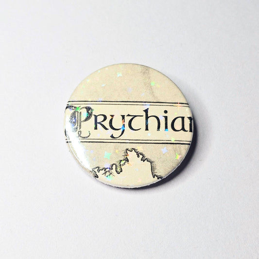 Prythian - Upcycled ACOTAR Book Page Pin | 38mm Holographic Button Badge | Unique Book-Lover Gift