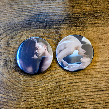 Shane Hollander and Ilya Rozanov Heated Rivalry Kiss Fan Badge | Unofficial Fan-Made Merch