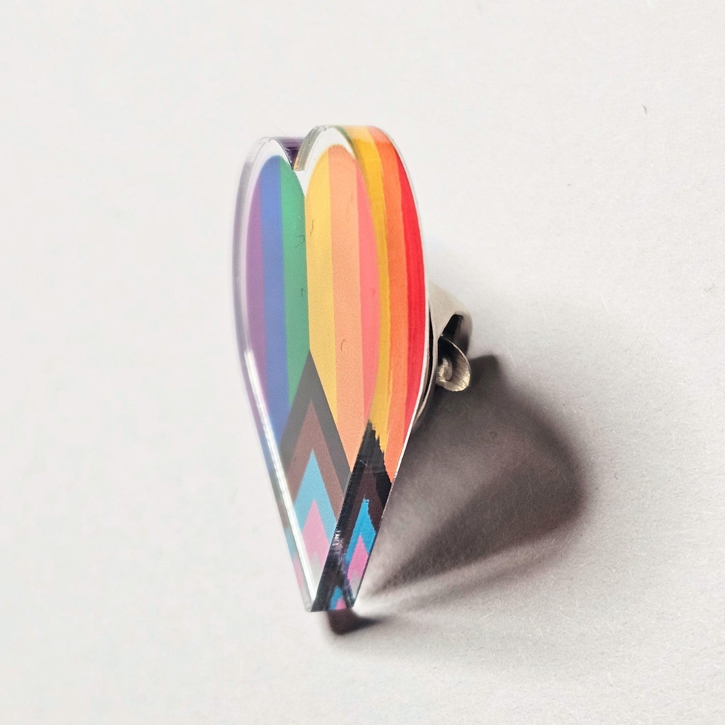 Pride Heart Acrylic Pin
