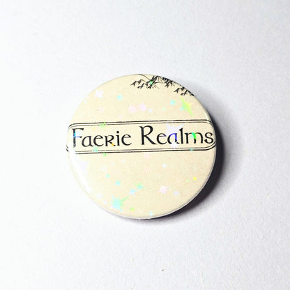 Faerie Realms - Upcycled ACOTAR Book Page Pin | 38mm Holographic Button Badge | Unique Book-Lover Gift